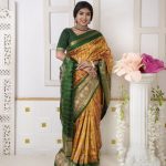 MUSTUD YELLOW COLOR BANDHINI CHECKS Ikkat Silk Sarees